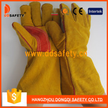 Yellow Cow Split Leather Reinforced Welder Glove Safety Gloves -Dlw410